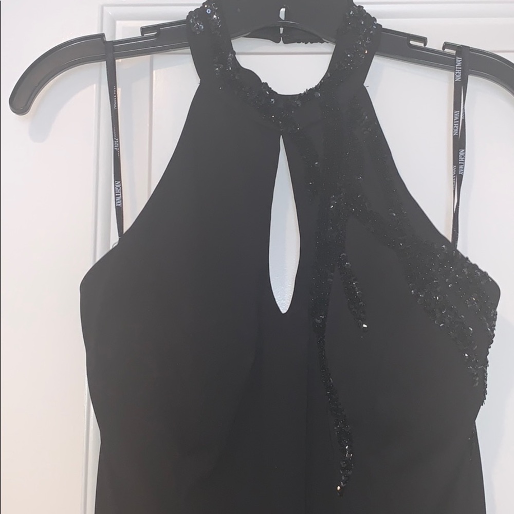 Long black sequin evening gown